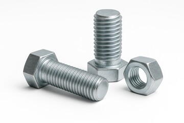 White background showcasing bolts and nuts