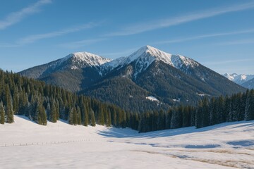 Mountain Peak Close to a Bavarian Town