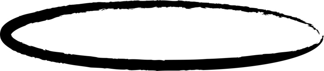 Obraz premium Oval frames brush painted, ink stamp, circle banner