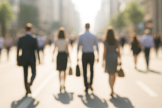 Faded figures moving ahead on their journey to achievement - Powered by Adobe