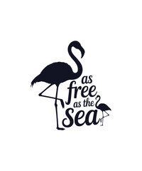 AS Free as the sea typography t-shirt Design Print Ready file download