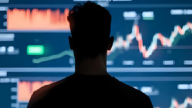 Modern UI dashboard of an investment tracking platform with graphs and digital stats