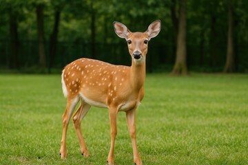 Fototapeta premium Zoo Encounter with a White-Tailed Deer