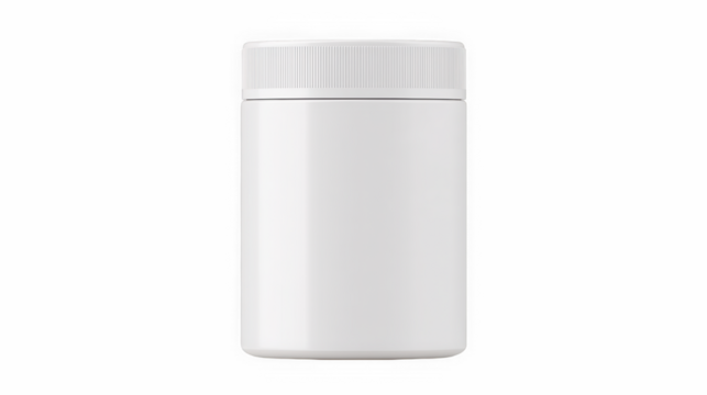 Blank white pill bottle mockup for medicine or supplements
