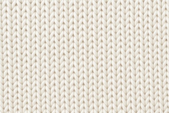 Detailed view of a soft, white knitted wool fabric with a natural texture background