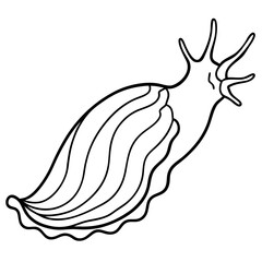 White Sea Slug Line Art