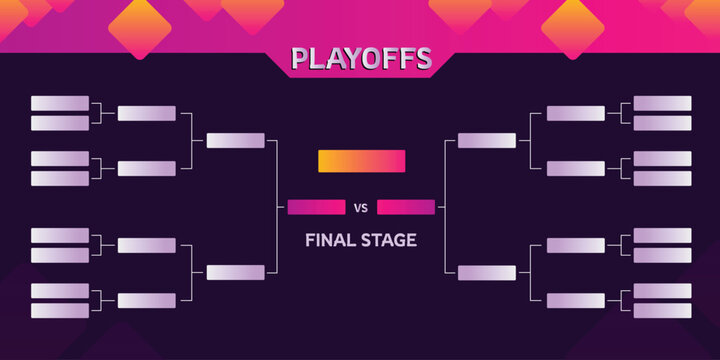 A modern and sleek tournament bracket template designed for an 8-team single-elimination playoff