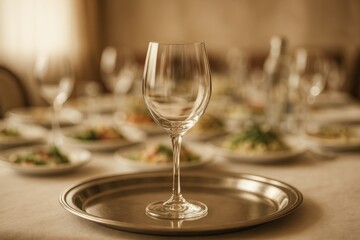 Elegant beverage presentation with a reflective tray for celebration
