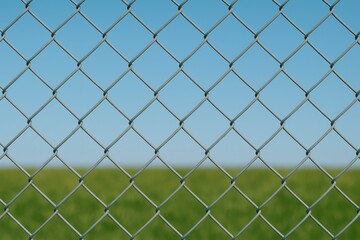 Fototapeta premium Metal Mesh Barrier for Security Purposes