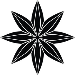 Star anise silhouette eight point star spice symbol