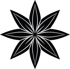 Star anise silhouette eight point star spice symbol