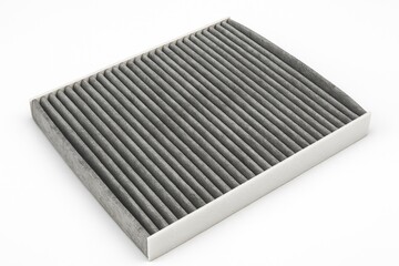 Car cabin air filter made from activated carbon isolated on white background