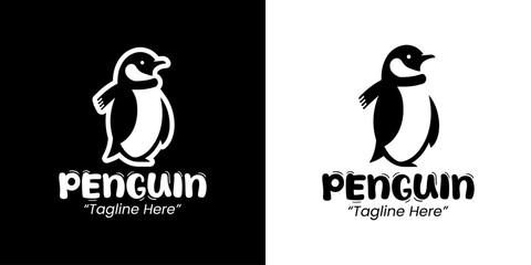 Professional Penguin Logo in Black and White for Modern Branding
