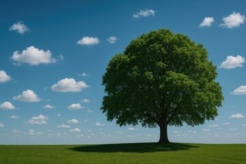 Obraz premium Vivid Azure Sky Over Verdant Foliage