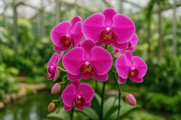 Exotic Thai Orchid Display at the Botanical Garden