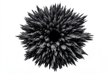 Abstract Spiky Black Shapes on White Background