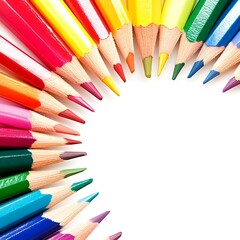 color pencils isolated on white background