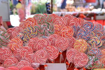 Lot of different hand made sweets at village fair in Serbia
