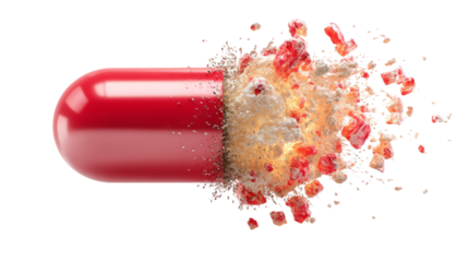 Explosive energy effect from a pill capsule opening