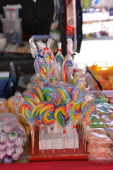 Lot of different hand made sweets at village fair in Serbia