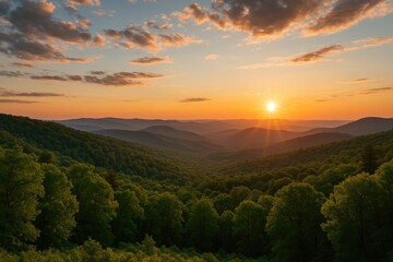 Obraz premium Sunset outlook from a scenic spot