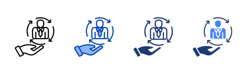 Employee icon set multiple style collection