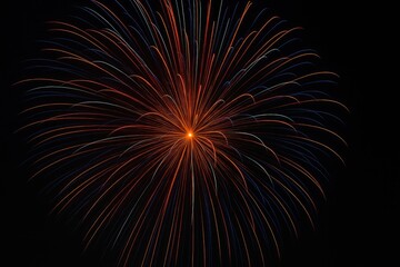 Obraz premium Nighttime fireworks display captured with slow shutter speed