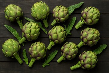 Fototapeta premium Vibrant Fresh Organic Artichokes for Cooking