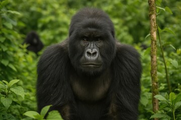 Fototapeta premium Mountain gorilla habitat in East Africa