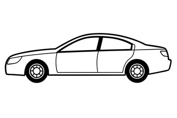 Fototapeta premium Red luxury sport sedan vector illustration isolated on white