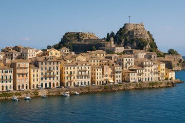 Fototapeta premium Discover the charming town of Kerkyra on a beautiful island in Greece