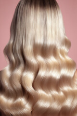 Fototapeta premium 美しく波打つブロンドヘアのクローズアップ