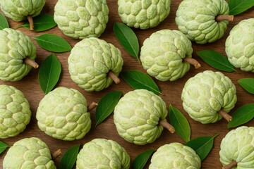 Obraz premium Delicious organic custard apple and sugar apple varieties