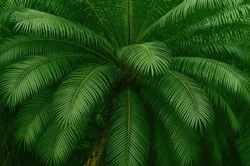 Lush tropical palm from the dense Amazon jungle