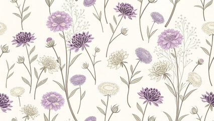 Seamless Floral Pattern Vector Background