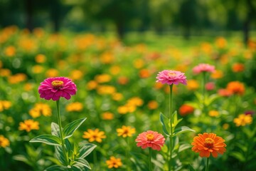 Obraz premium Stunning natural landscapes featuring flowers, gardens, and parks