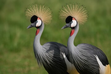 Fototapeta premium Elegant grey crowned crane species