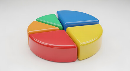 Obraz premium Colorful 3D Pie Chart Data Visualization and Infographic Design