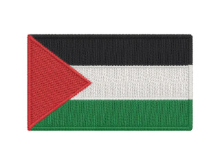 Embroidered Palestinian flag patch, a symbol of national pride with detailed stitching in vibrant colors
