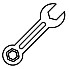 Wrench Silhouette Line Art Illustration