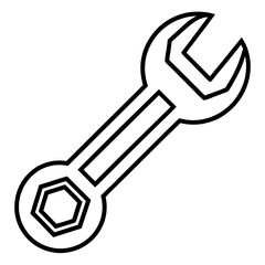 Wrench Silhouette Line Art Illustration