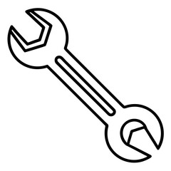 Wrench Silhouette Line Art Illustration