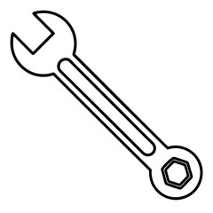 Wrench Silhouette Line Art Illustration