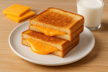 Toasted bread filled with melted cheese slices