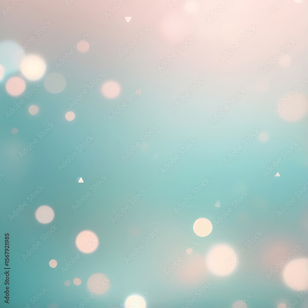 Wall mural abstract dreamy blue background with soft glowing sparkles, smooth gradient texture, elegant bokeh l