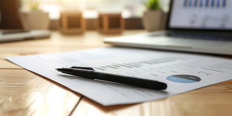 Close-Up of Business Documents on Desk