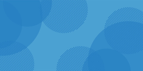 Modern abstract blue background with diagonal lines and halftone circle elements