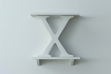 Vibrant Picture of a White Shelf with a Letter on it That Says X