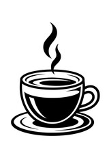Coffee  Bold Minimalist Vector Line Art for Apparel and Vinyl Cutting

