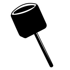 Single marshmallow on a stick, minimalist style, for dessert themes, campfire events, or promotions
